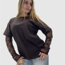 maglia con manica in pizzo lady